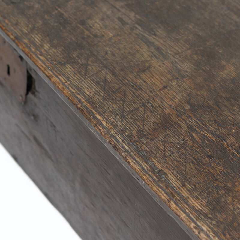 Antique 18th Century Six Plank Spanish Oak Chest