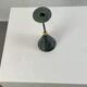 Vintage candlestick in green marble and brass