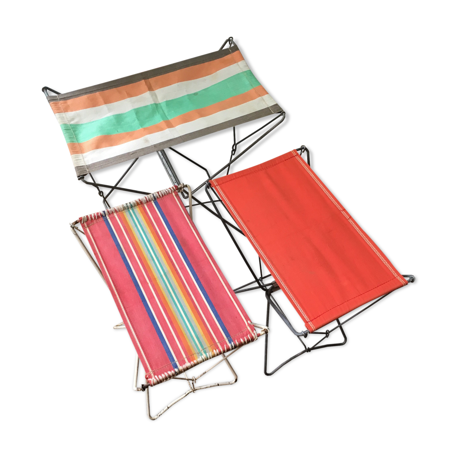 Série de 3 tabourets pliants