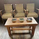 Table base brutalist solid wood