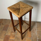 High straw stool