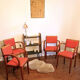 Suite of four vintage rockabilly bridge armchairs