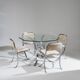 Octagonal glass and metal dining table, 1970s