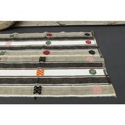1970s Turkish Oushak handmade wool cotton white runner  70x241