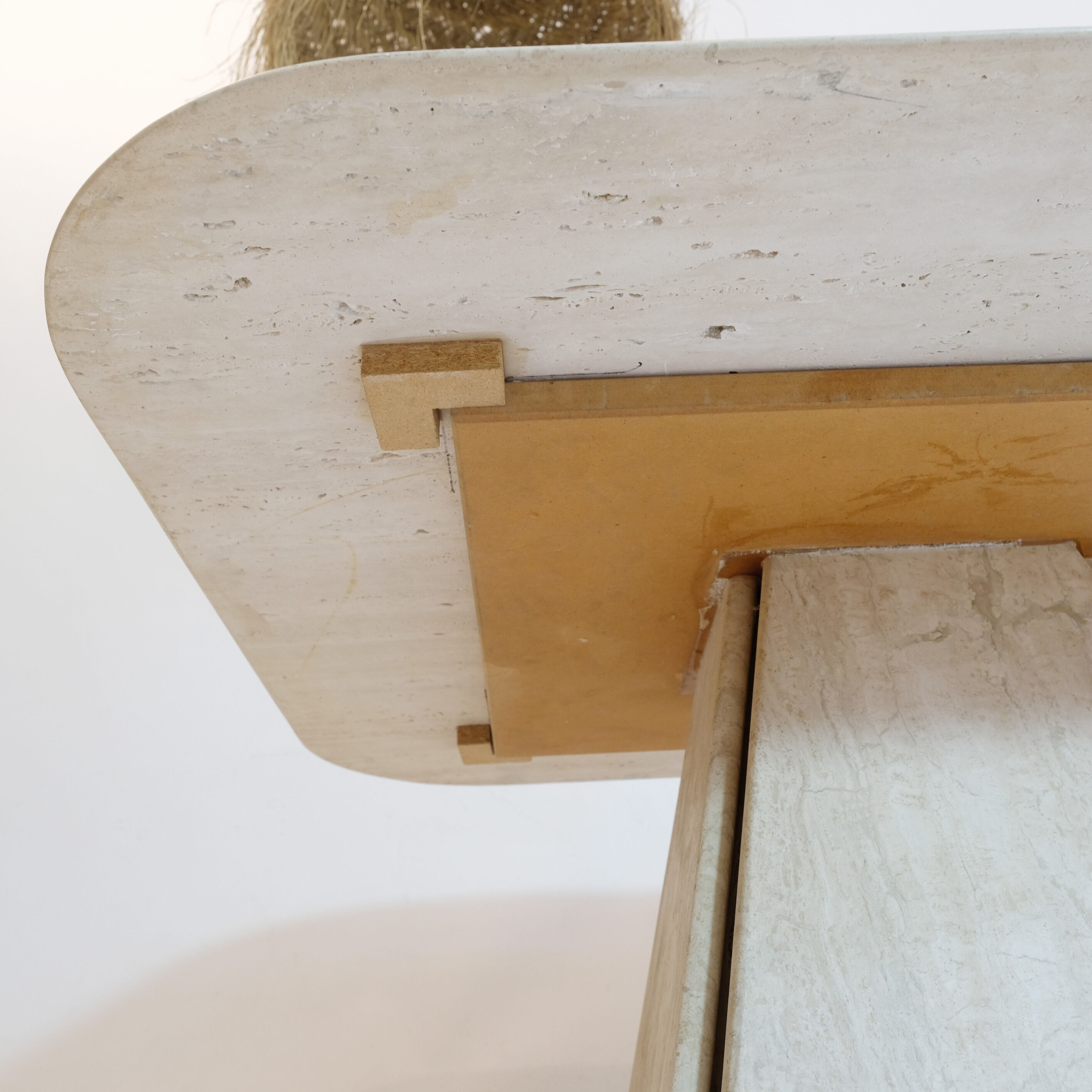 Coffee table in travertine Italian work of the 1970