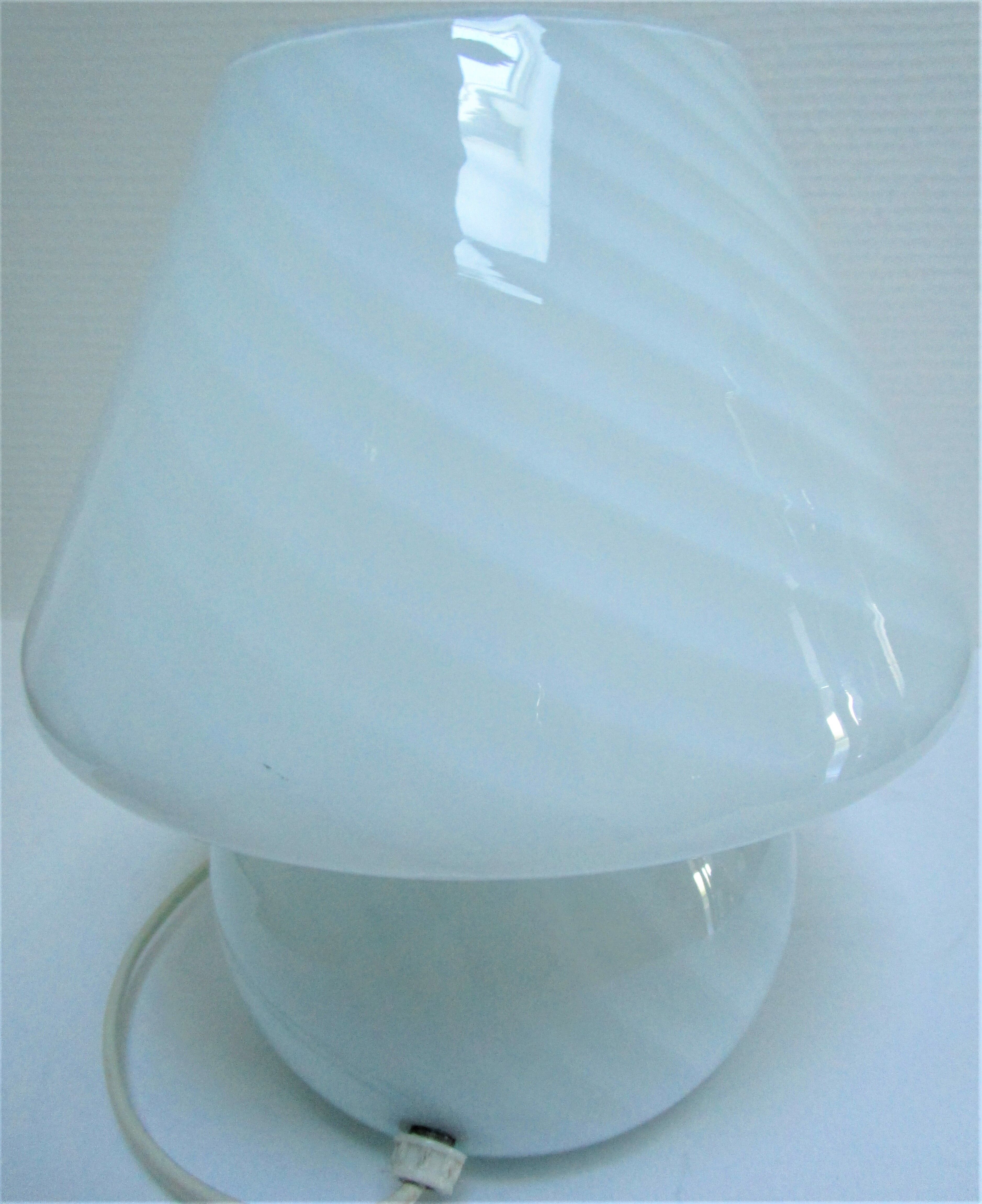 mushroom lamp vintage murano glass