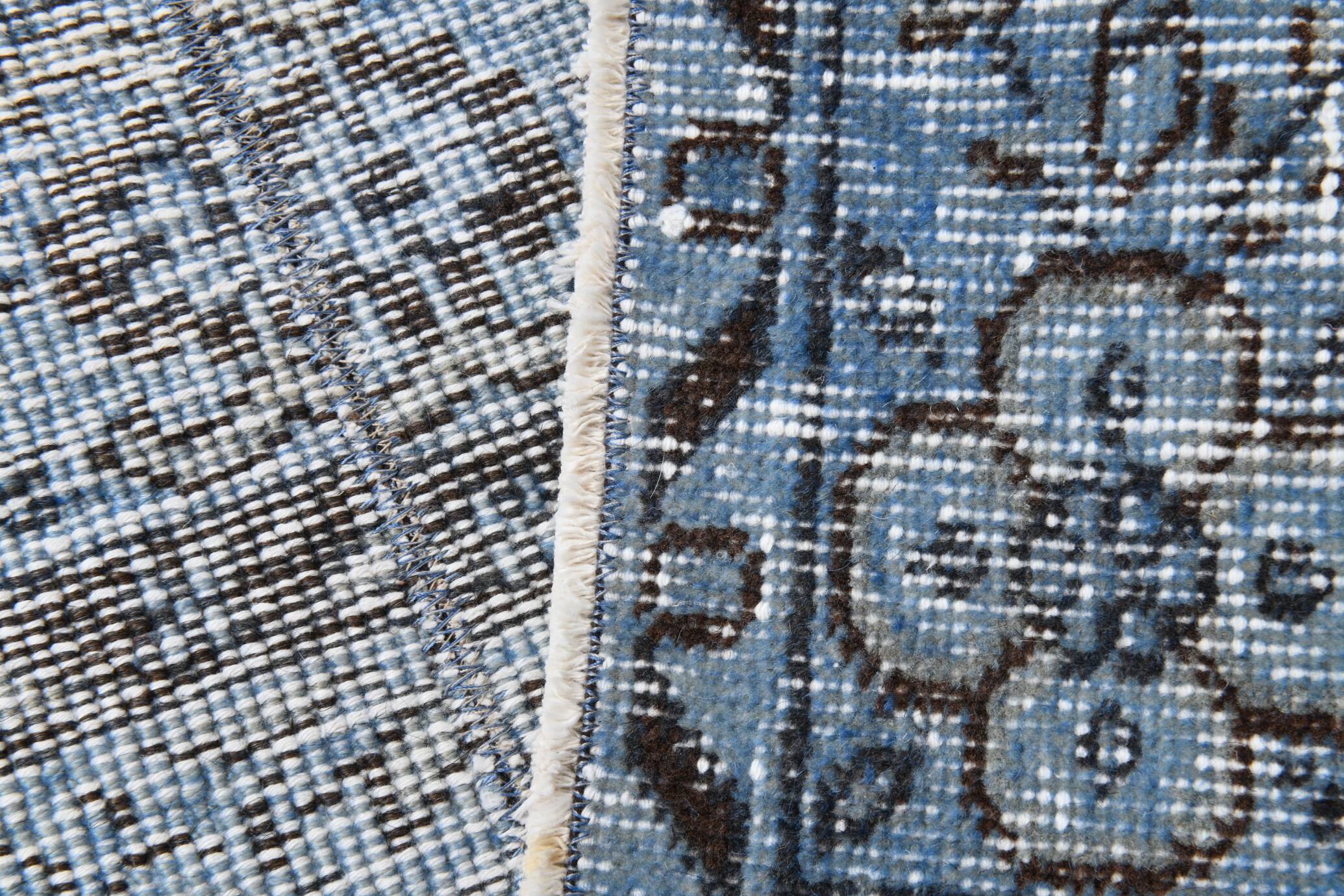 3x7 Navy Blue Vintage Runner Rug, 78x218Cm