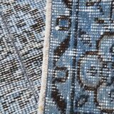 3x7 Navy Blue Vintage Runner Rug, 78x218Cm