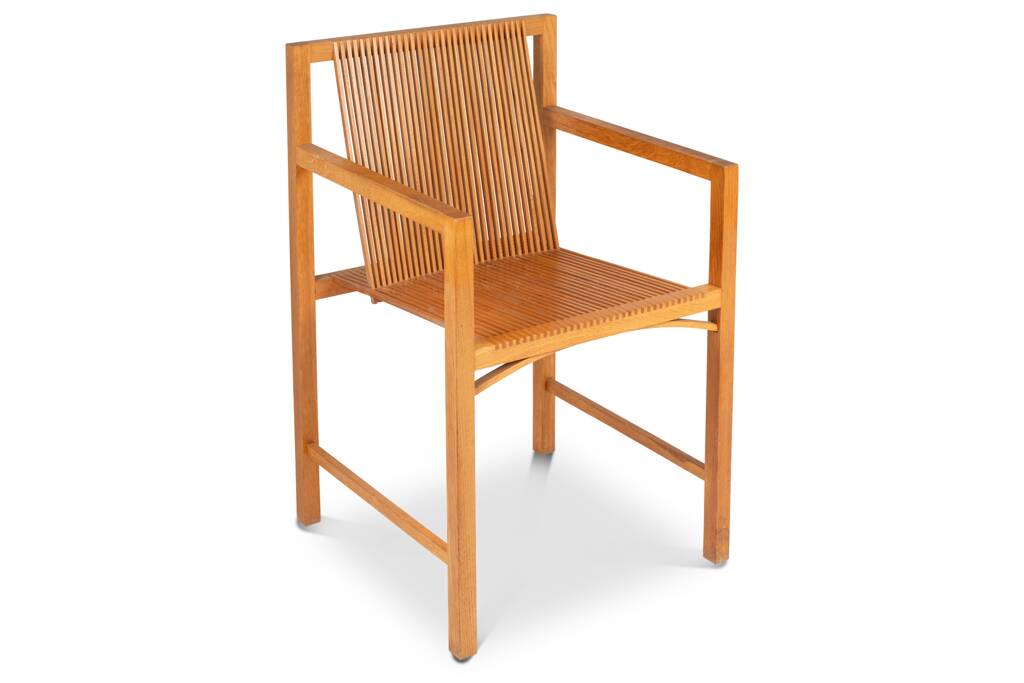 Ruud Jan Kokke. Pair of minimalist oak armchairs. 1980s.