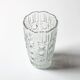 Vintage Solid Heavy Clear Hand Pressed Glass Flower Vase / Italy / 1960s