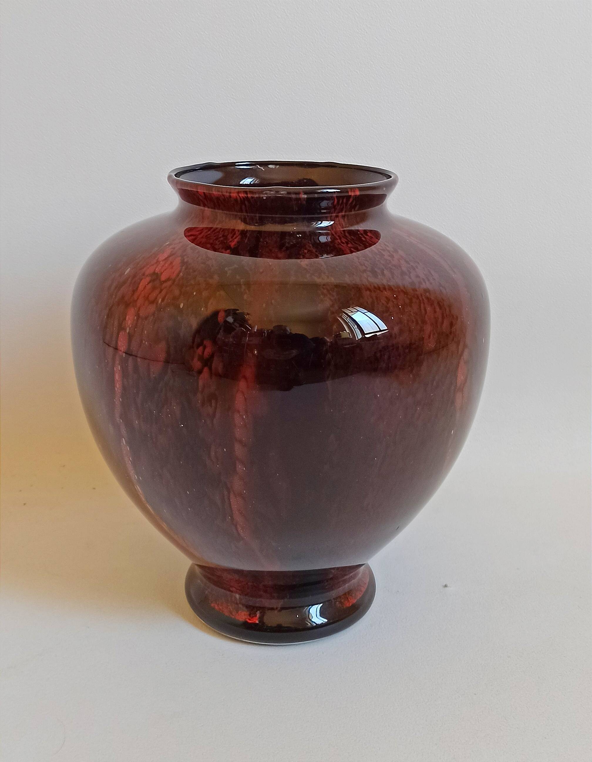 Carmine red blown glass vase 1950s