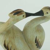 Sgrafo mid century ceramic figurine pair of cranes 1970s model no. 1152