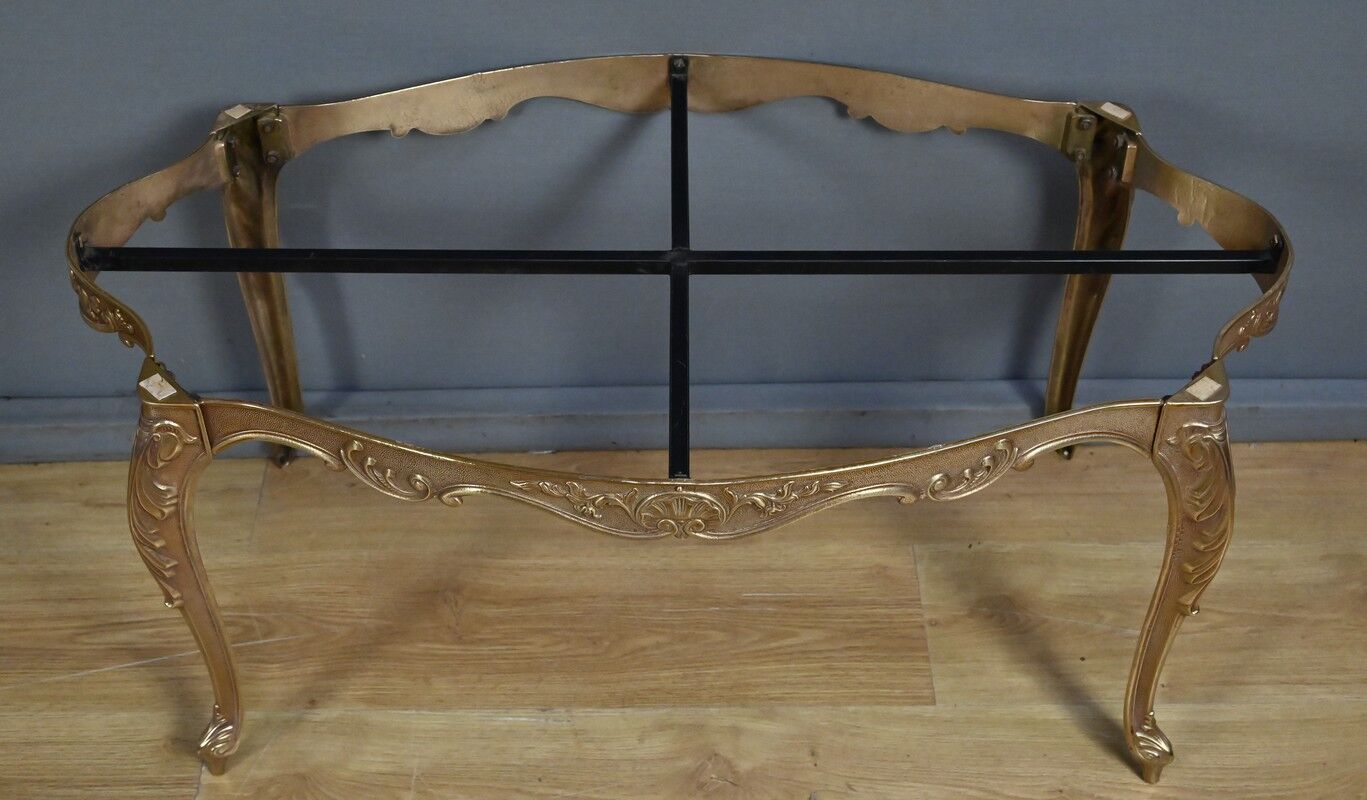 Marble and brass coffee table, Louis XV style – mid 20th century