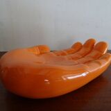 Empty pocket hand vintage ceramic orange