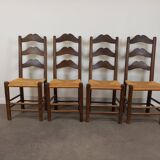 Straw brutalist chairs, set of 4