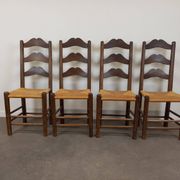 Straw brutalist chairs, set of 4