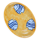 Oval dish decorated with hand-painted blue fish, Mediterranean style