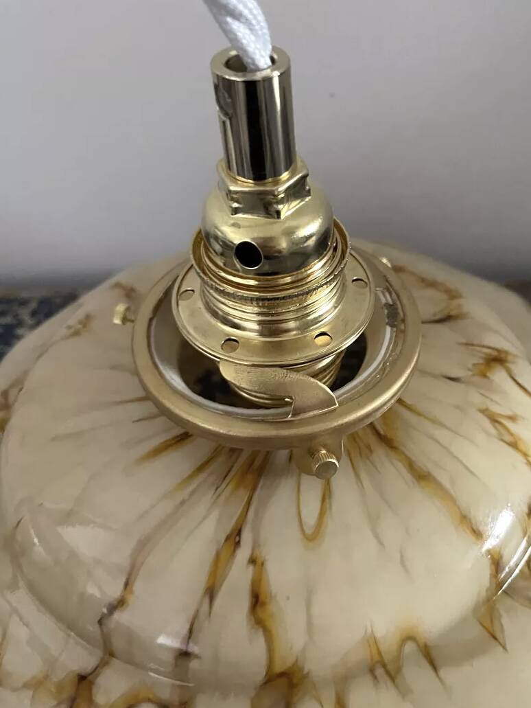 Marbled opaline pendant light