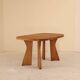 Table in solid elm, Atelier C. Demoyen, France, 1980s