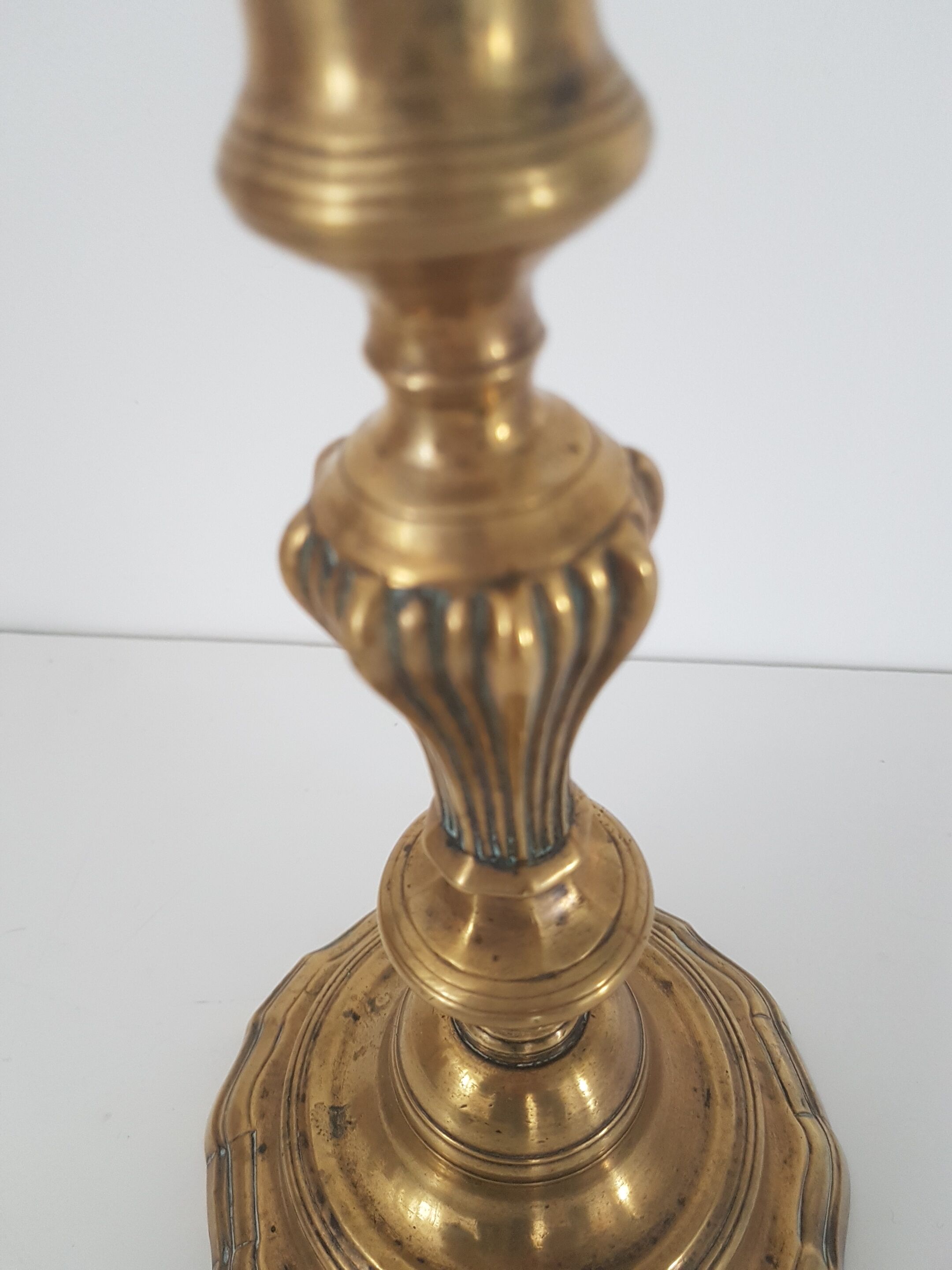 Old brass candlestick