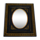 Napoleon III black oval mirror - 69x59cm