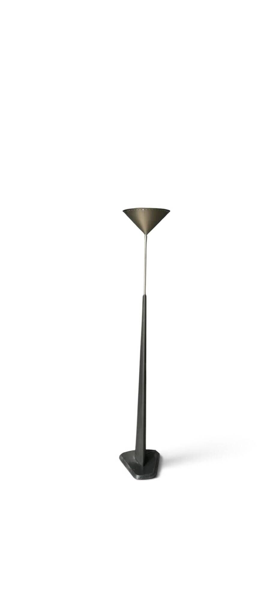 Vintage chrome metal cone floor lamp, adjustable, Ikea 1980.
