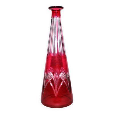Carafe à liqueur en cristal doublé overlay rouge Saint-Louis – H21,5cm