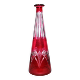 Saint-Louis red overlay lined crystal liqueur decanter – H21.5cm