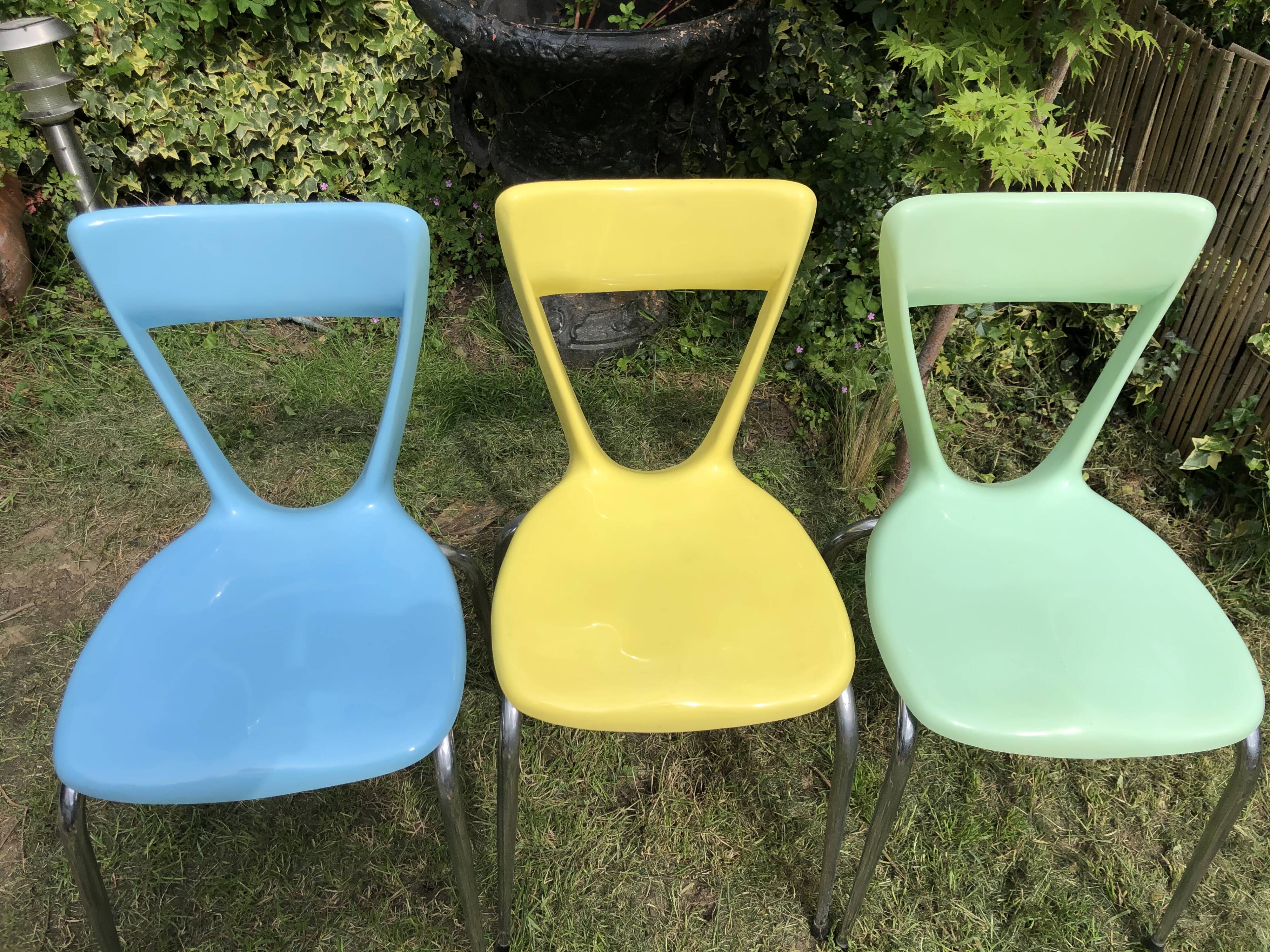 Set of three vintage Gilac chairs