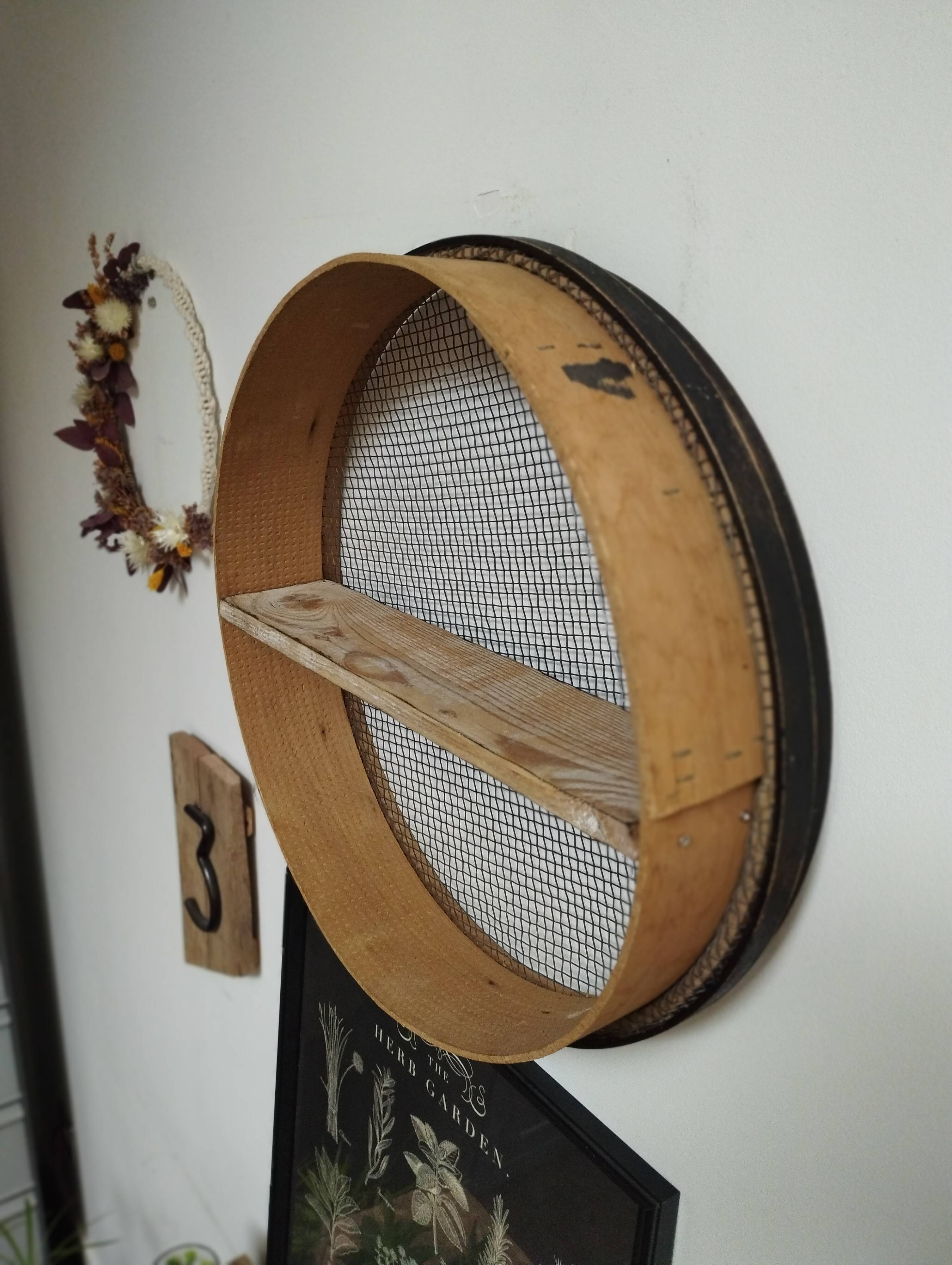 Tamis Vintage- Etagère Murale