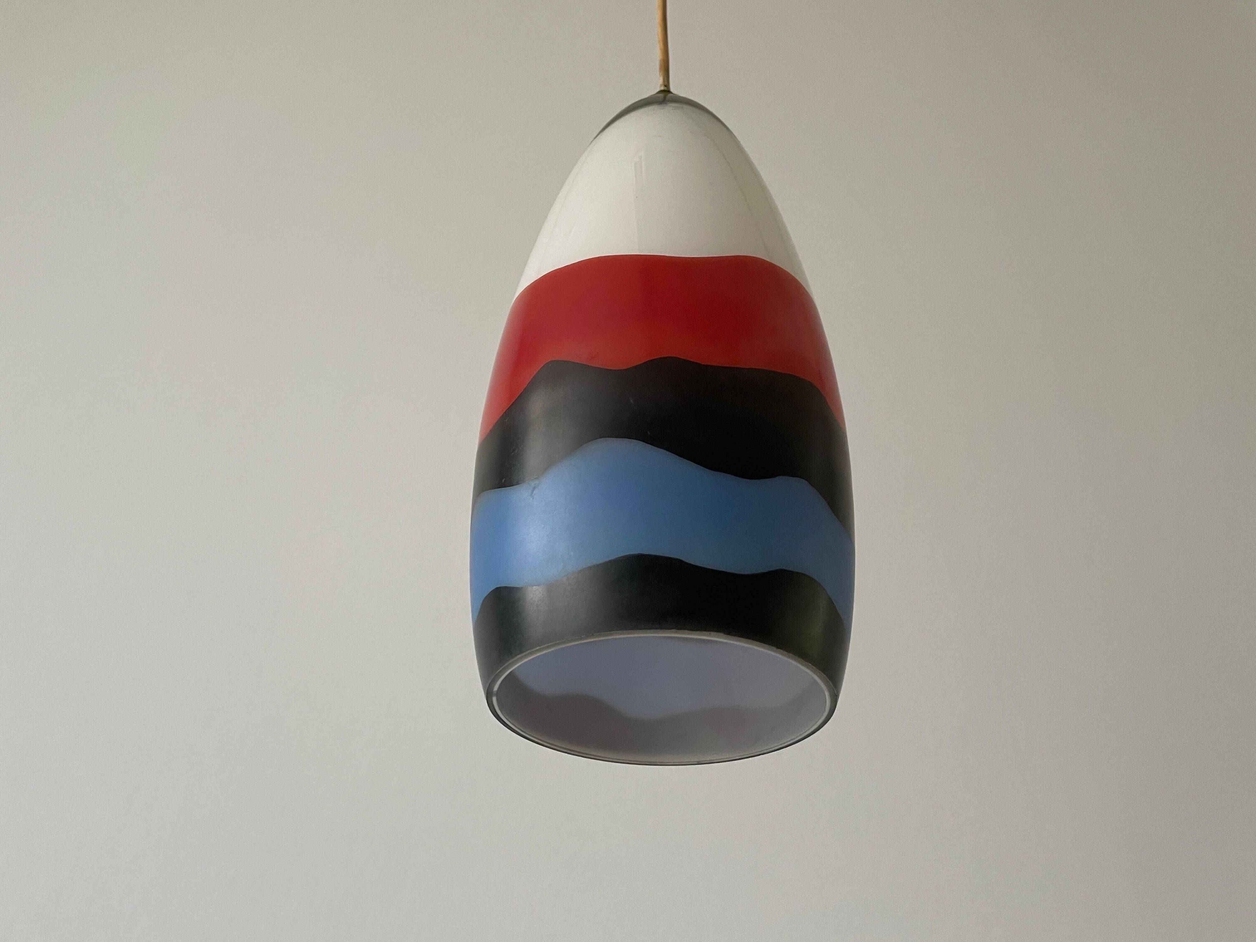 Mid-century coloured glass pendant lamp, 1960, Italy