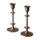 Pair of vintage Scandinavian brass candle holders