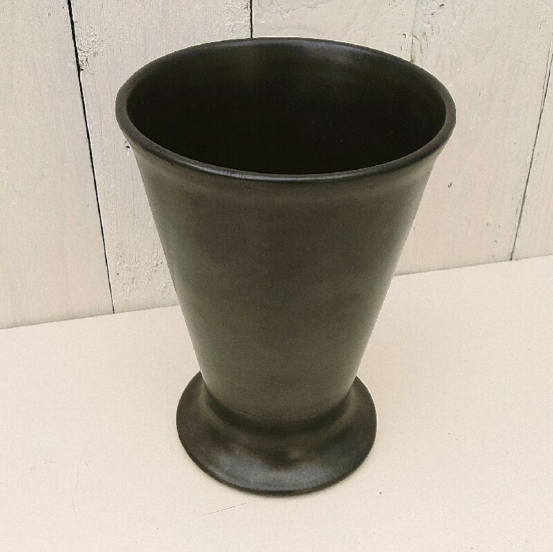 Vintage vintage iridescent black ceramic vase