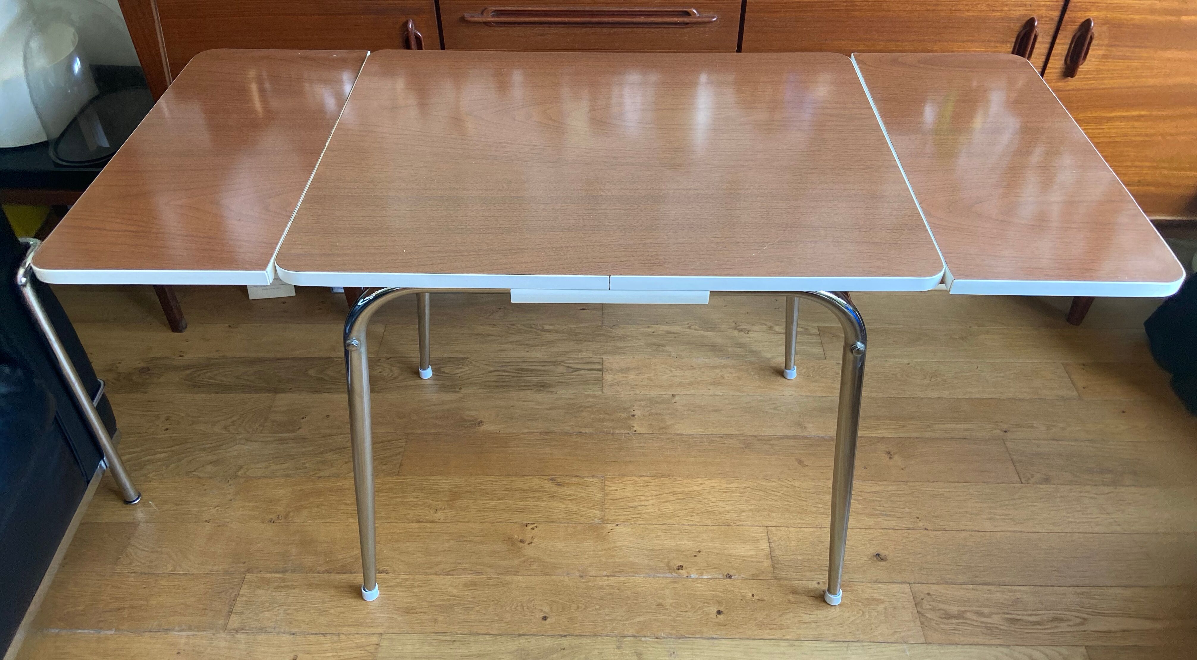 Formica table with extension cords