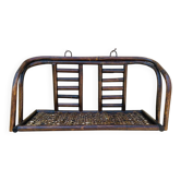 Vintage wall shelf in bamboo and rattan, circa 1960s.