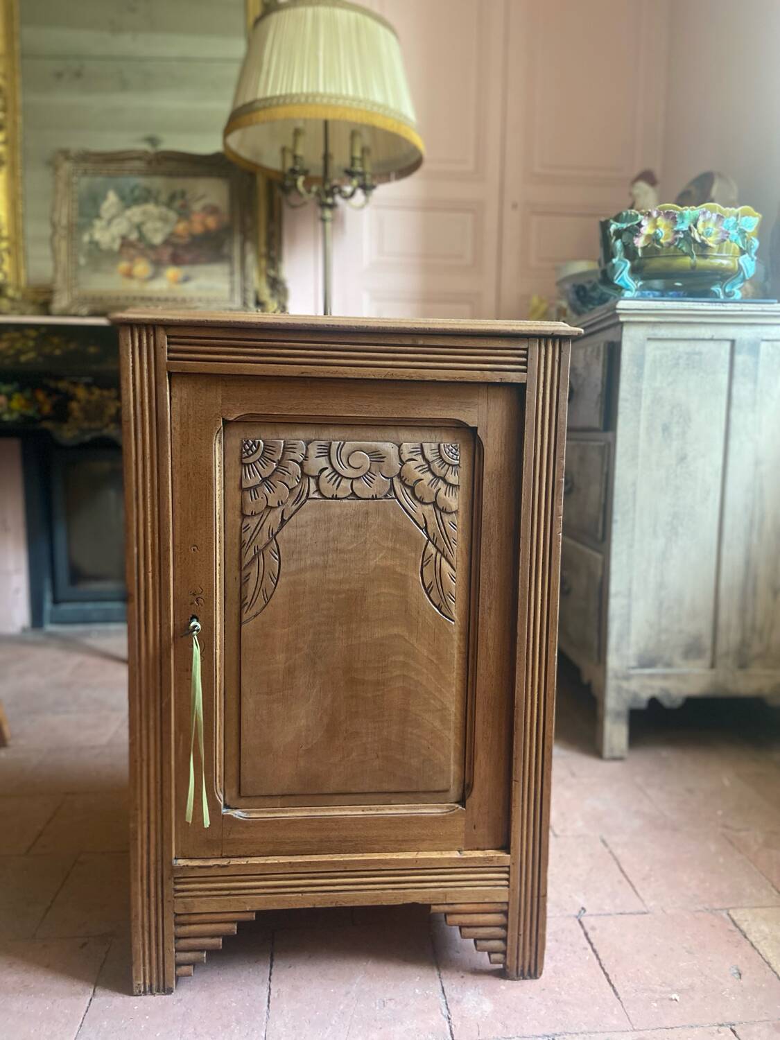 Antique Art Deco walnut sideboard