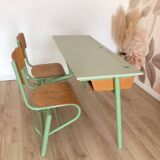 Bureau d'écolier double des années 70