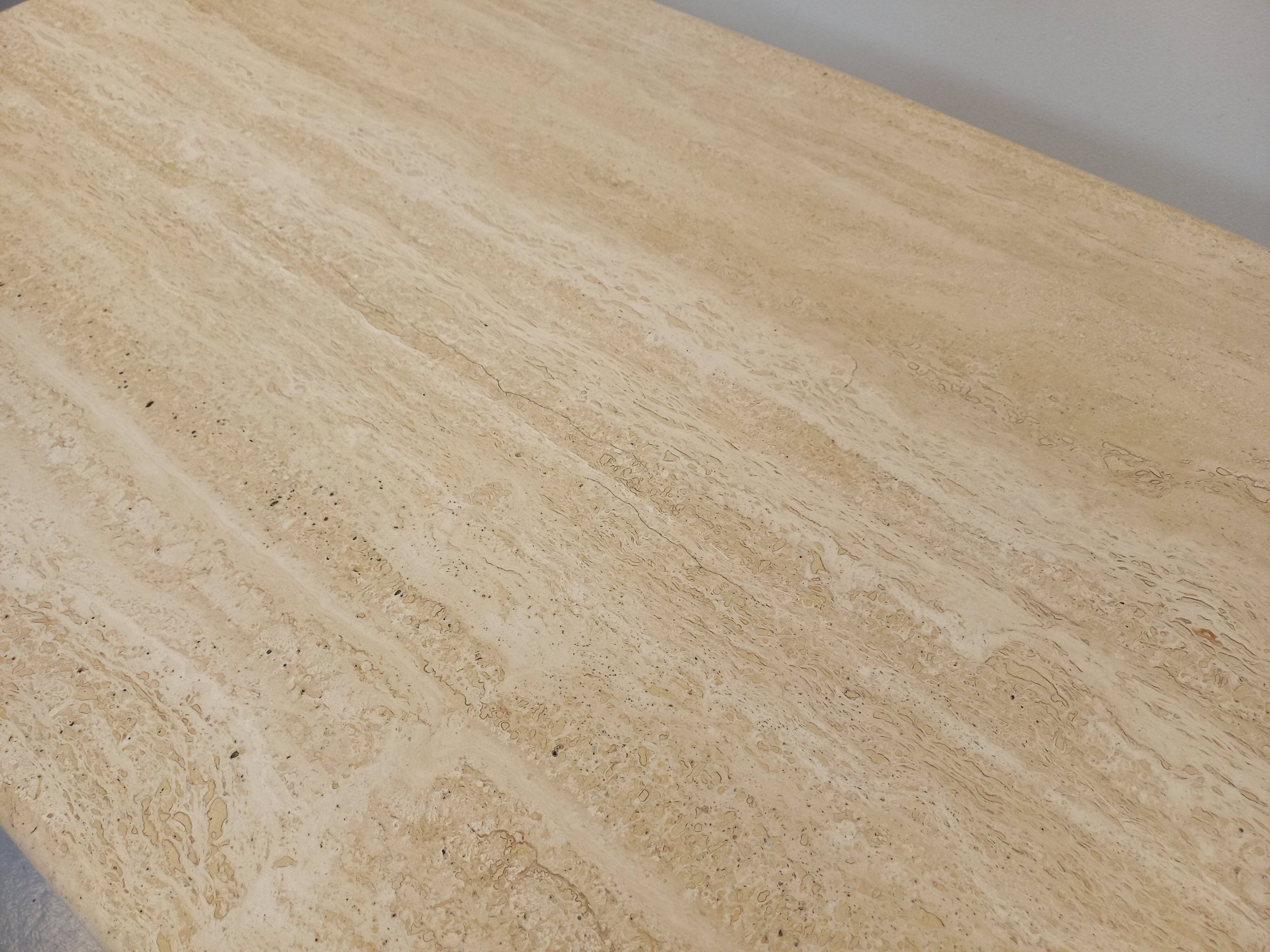 Vintage travertine coffee table from the 80s