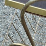 Magazine and document rack, Formica, chrome, gold finish