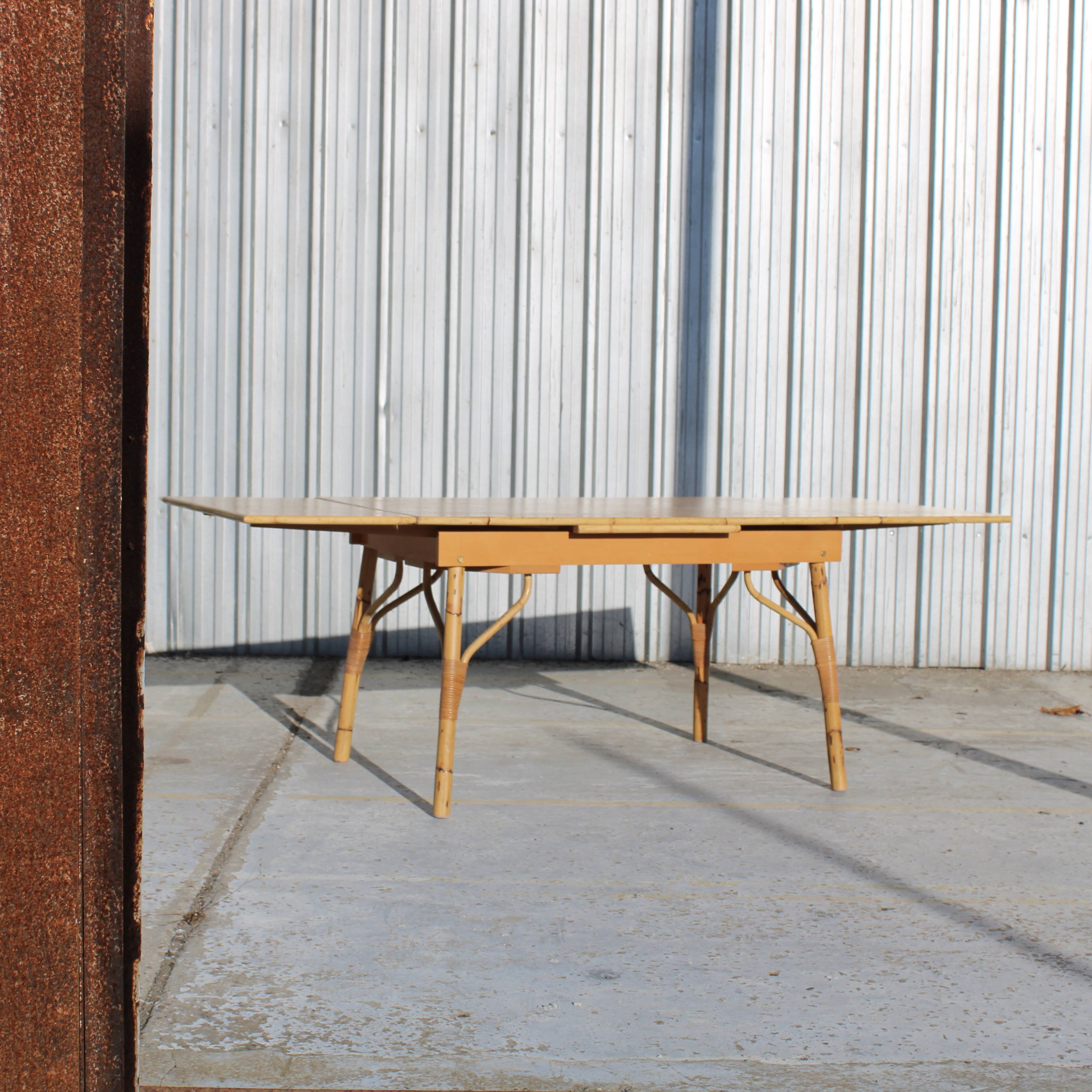 Vintage Bamboo Extendable Table