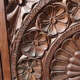 Carved floral pattern door