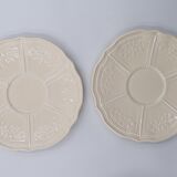 2 luncheon cups off-white earthenware Lunéville décor relief France