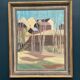 Original Swedish Oil on Panel – "Huts Behind the Trees" – Signed – Vintage & Framed – 51 × 43 cm (20.1" × 16.9")