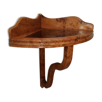 Elm magnifying glass corner console shelf