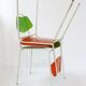 Paire de chaises en fibre de verre et métal 1950 vintage : travail français des années 50
