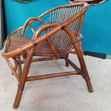 80s rattan bench
