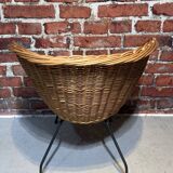 Wicker and metal armchair