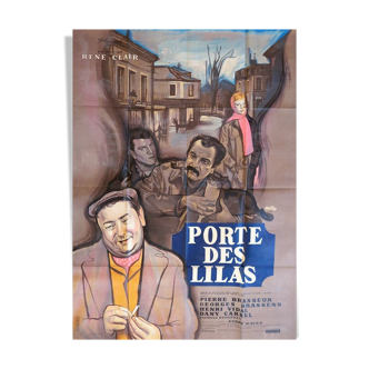 Affiche originale 1957 porte des lilas georges brassen rené clair 120x160 cm