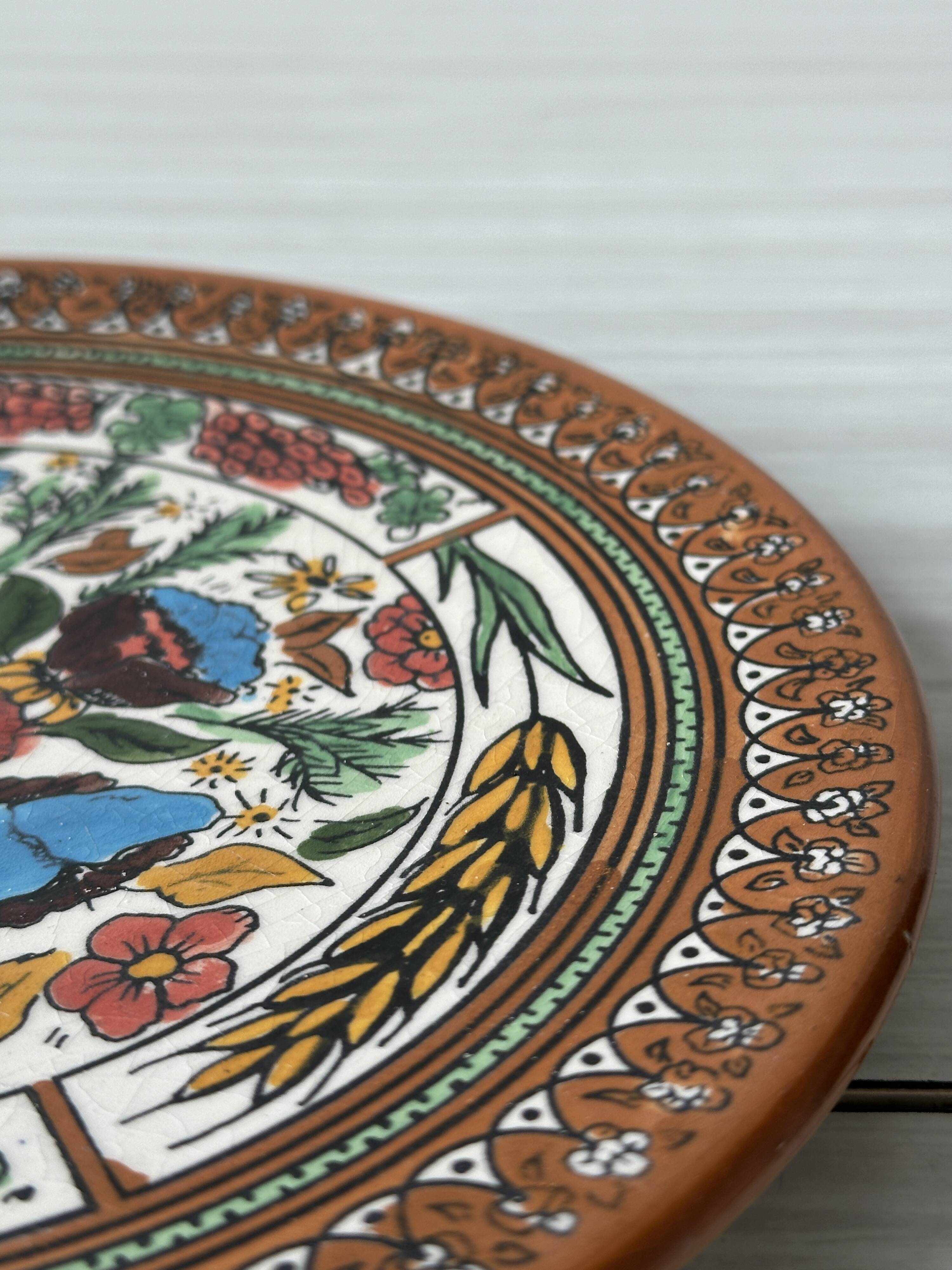 Old hand-painted plate