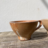 4 vintage stoneware cups